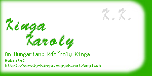 kinga karoly business card